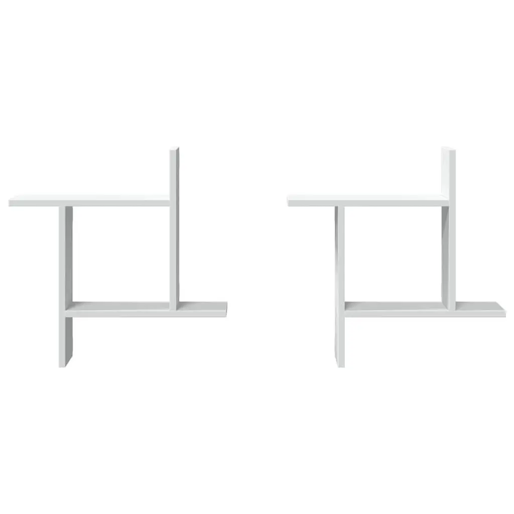 Floating Wall Shelves 2 pc White 50x12x50 cm for Display