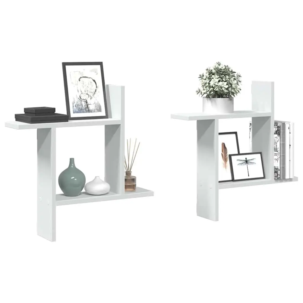 Floating Wall Shelves 2 pc White 50x12x50 cm for Display