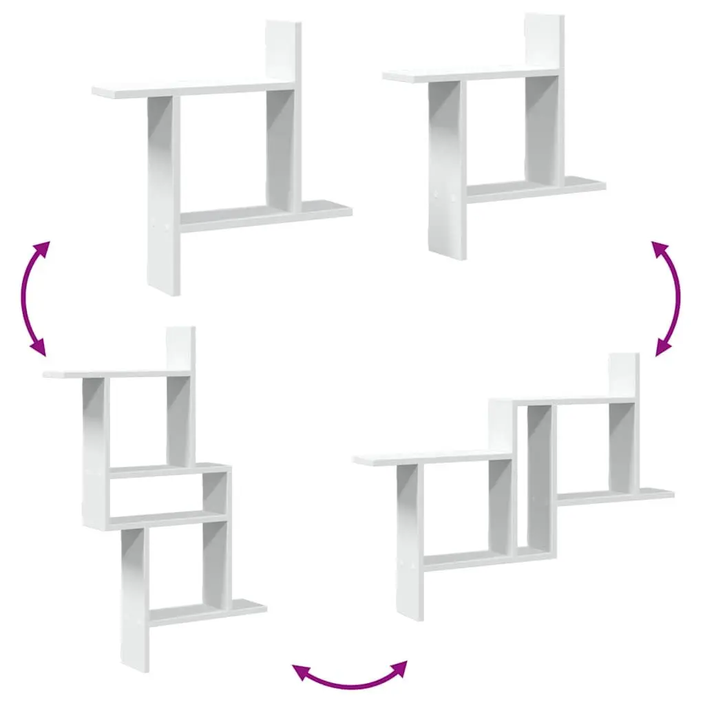 Floating Wall Shelves 2 pc White 50x12x50 cm for Display