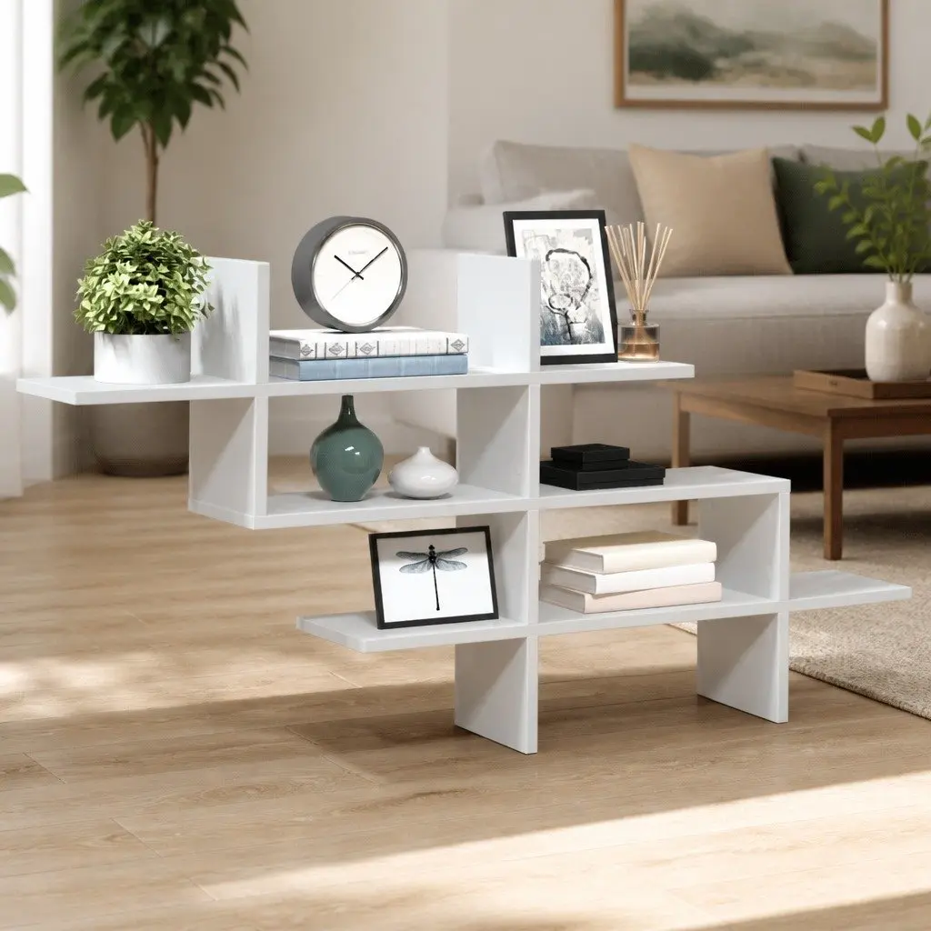 Floating Wall Shelf in White for Durable Storage