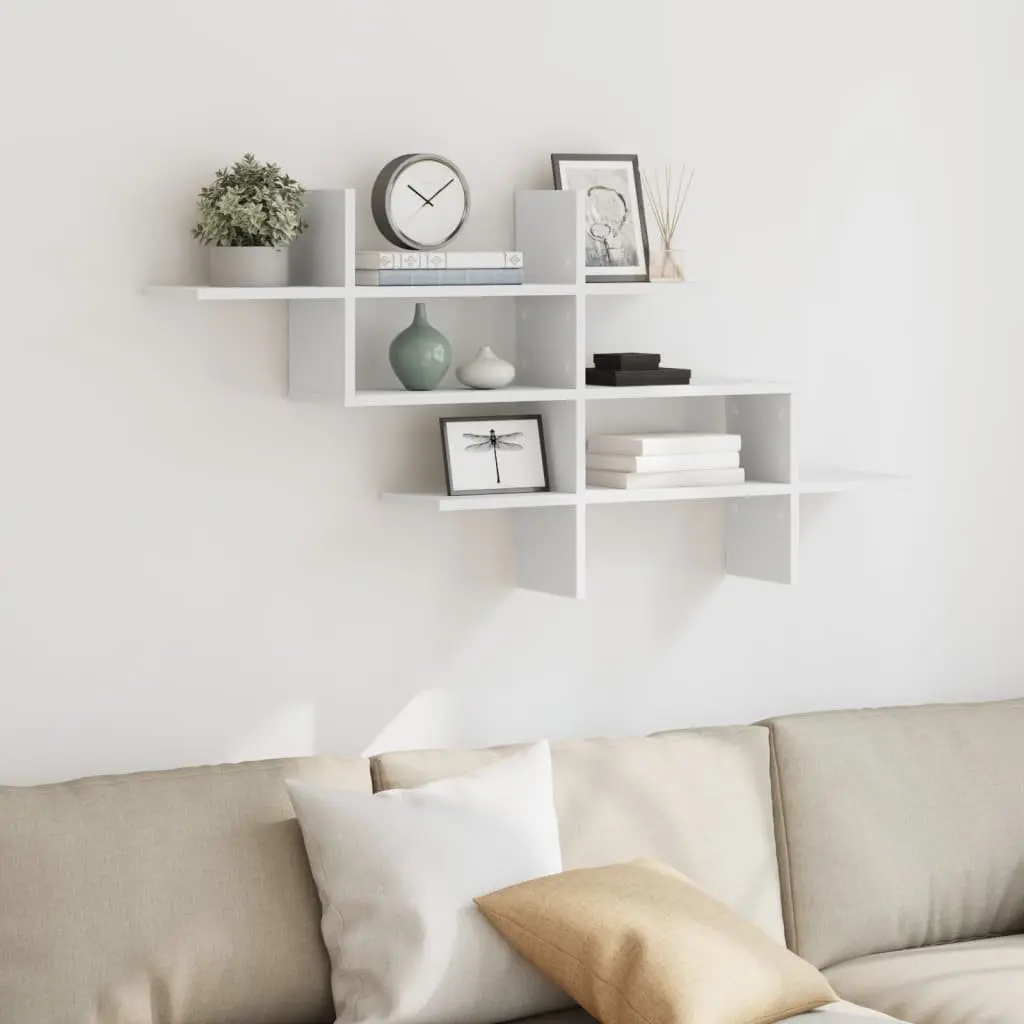Floating Wall Shelf in White for Durable Storage