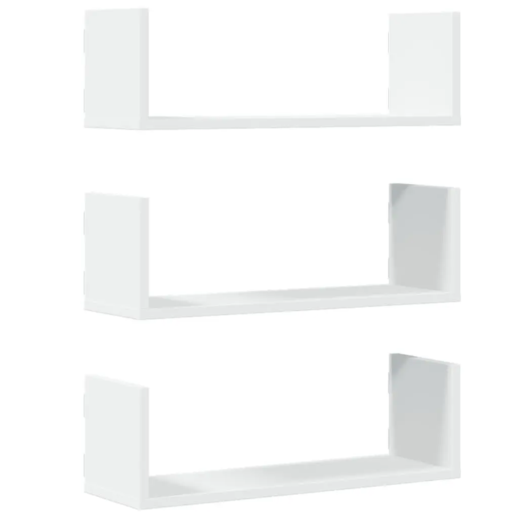 White Floating Wall Shelves 3 pcs 58x18x18 cm