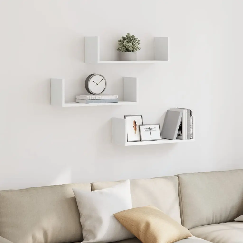 White Floating Wall Shelves 3 pcs 58x18x18 cm