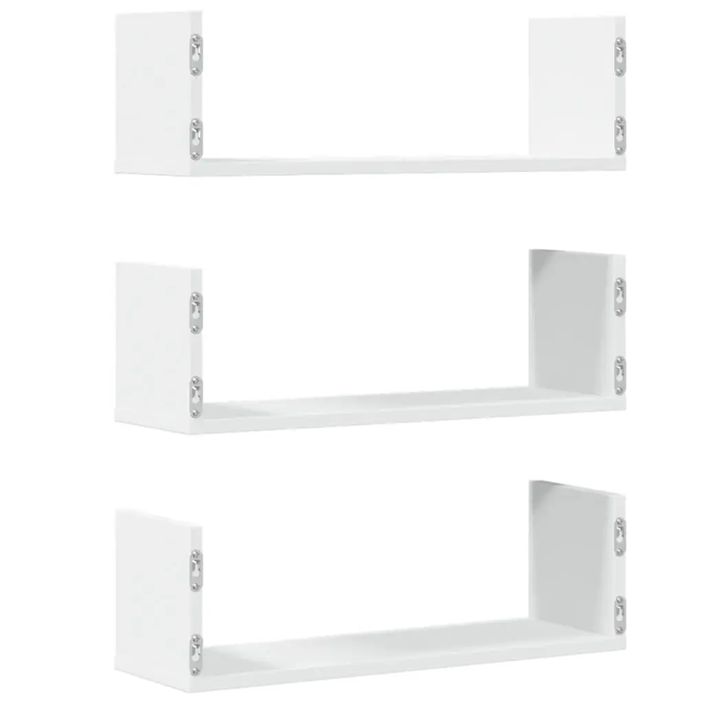 White Floating Wall Shelves 3 pcs 58x18x18 cm