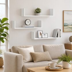 Wall Shelves 3 Pieces White 80x18x18 cm Floating Storage Display Organiser