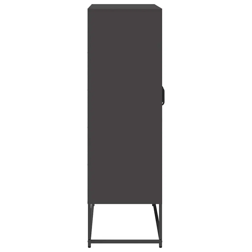 Black Highboard Storage Cabinet for Dining Rooms