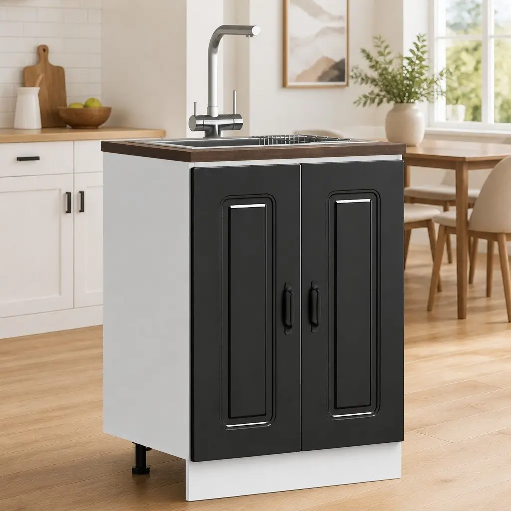 Engineered Wood Sink Base Cabinet for Kitchen Storage