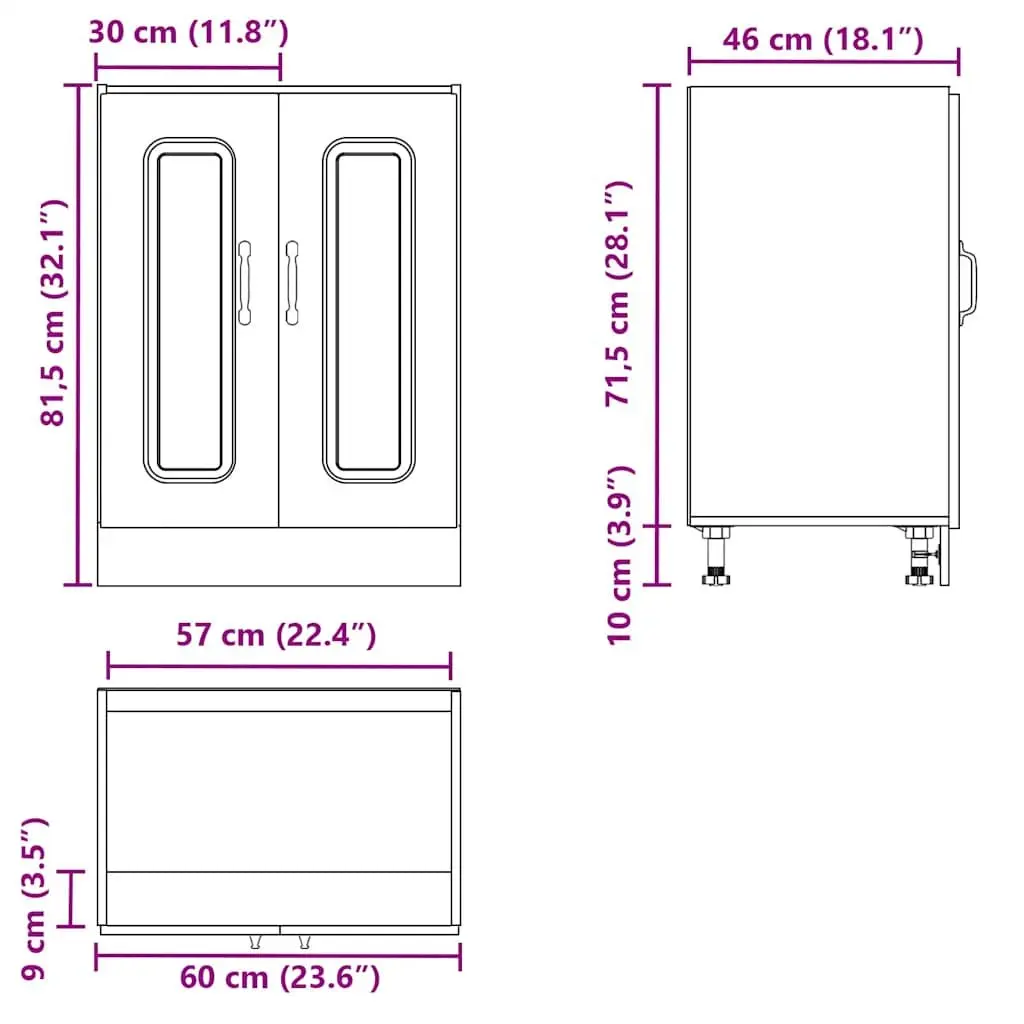 Engineered Wood Sink Base Cabinet for Kitchen Storage