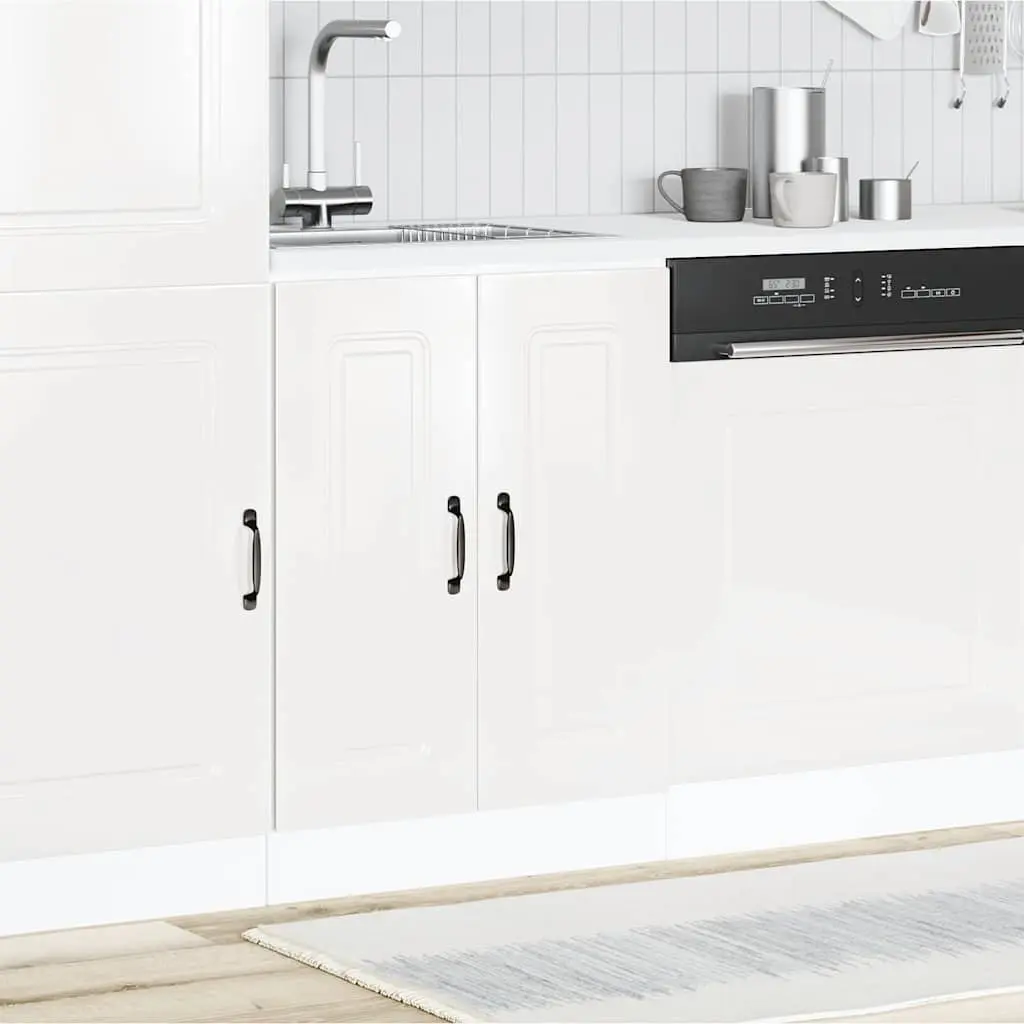 White Sink Base Cabinet for Kitchen Storage 60x46x81.5cm