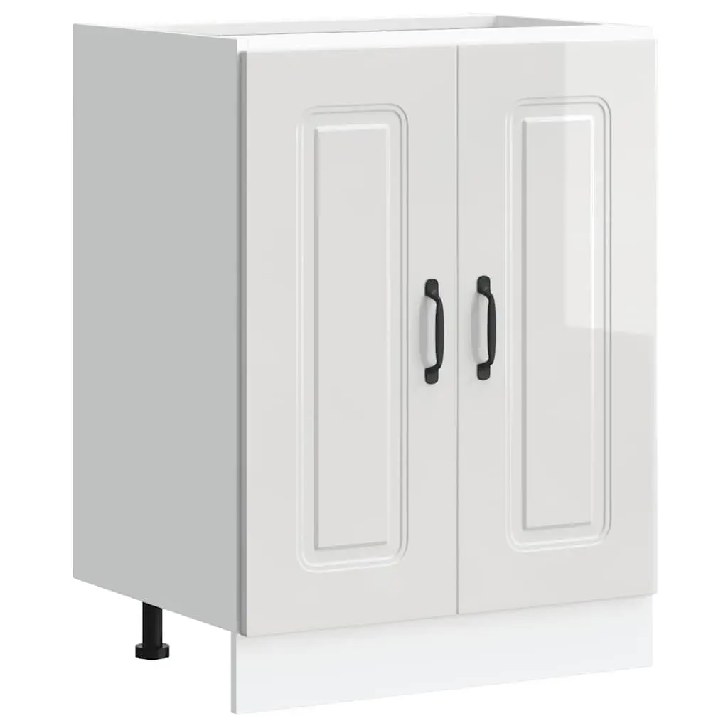 White Sink Base Cabinet for Kitchen Storage 60x46x81.5cm