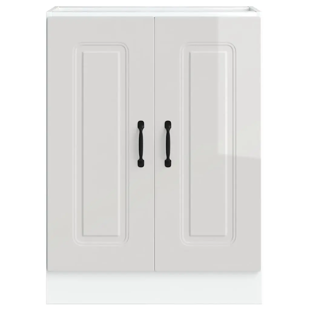 White Sink Base Cabinet for Kitchen Storage 60x46x81.5cm