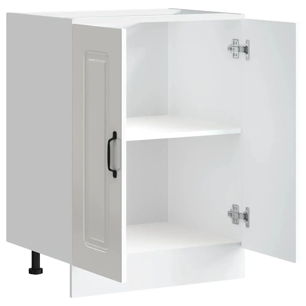 White Sink Base Cabinet for Kitchen Storage 60x46x81.5cm