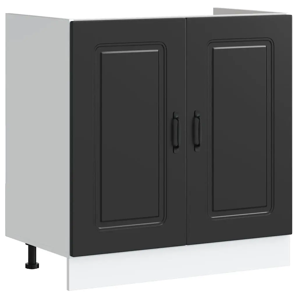 Black Sink Base Cabinet 80cm with Adjustable Feet