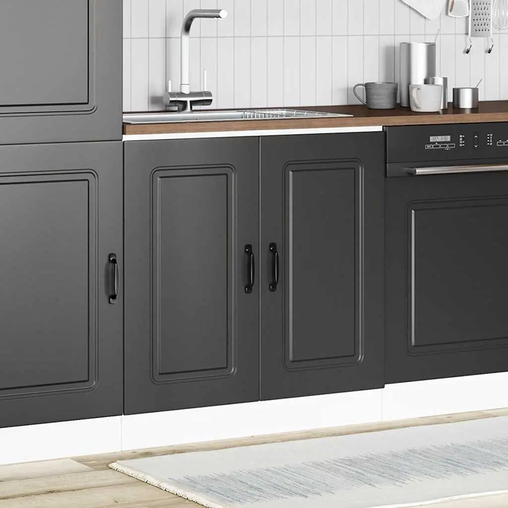 Black Sink Base Cabinet 80cm with Adjustable Feet