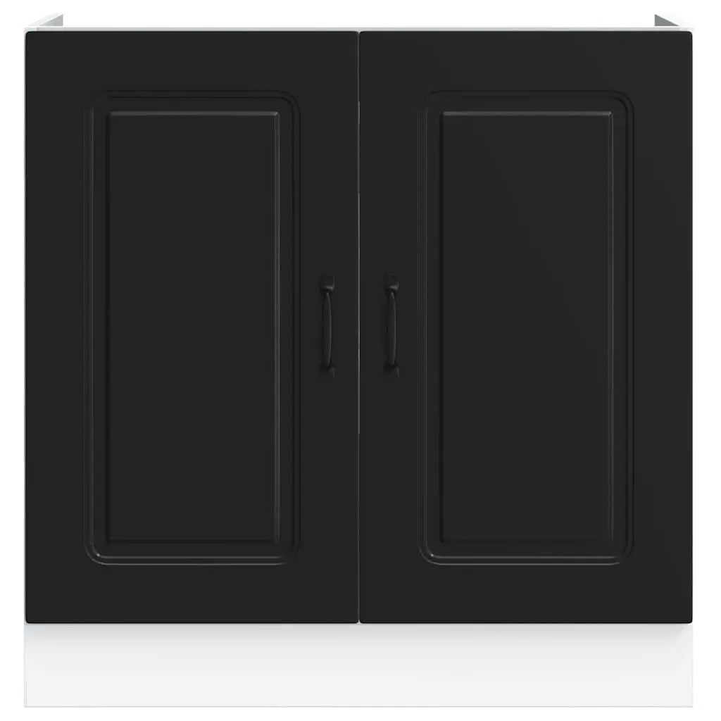 Black Sink Base Cabinet 80cm with Adjustable Feet