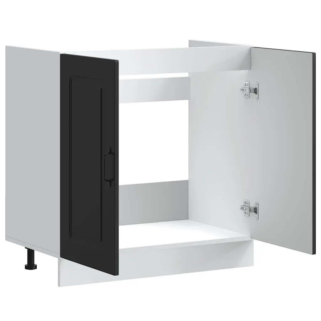 Black Sink Base Cabinet 80cm with Adjustable Feet