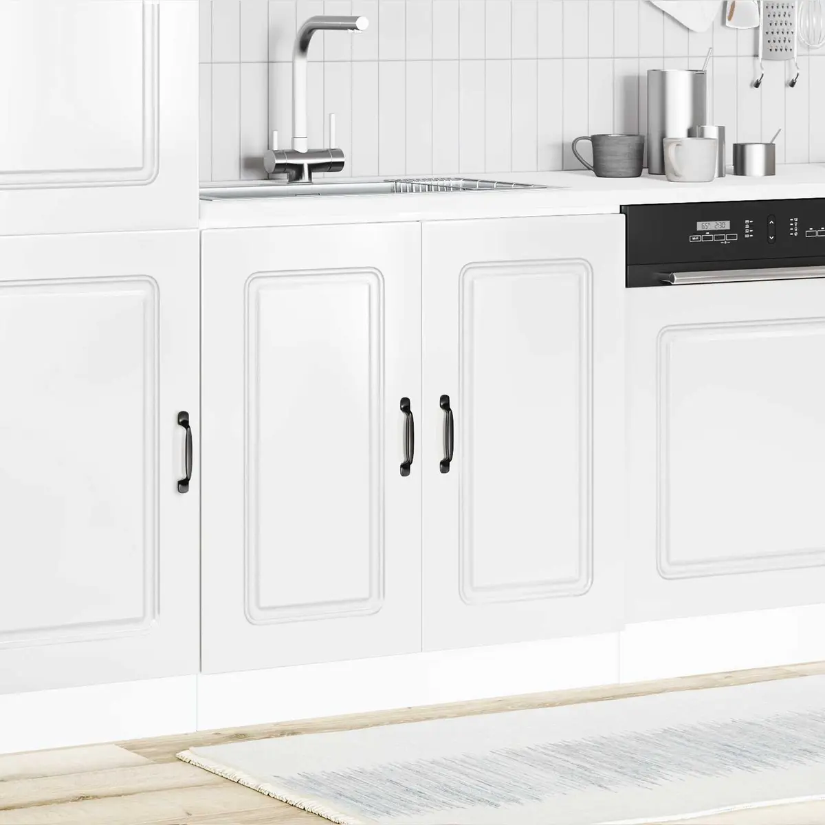 Engineered Wood Sink Base Cabinet for Kitchen Storage