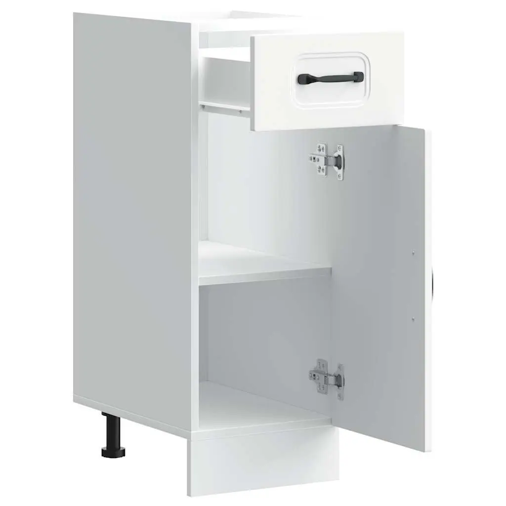 White Engineered Wood Kitchen Base Cabinet