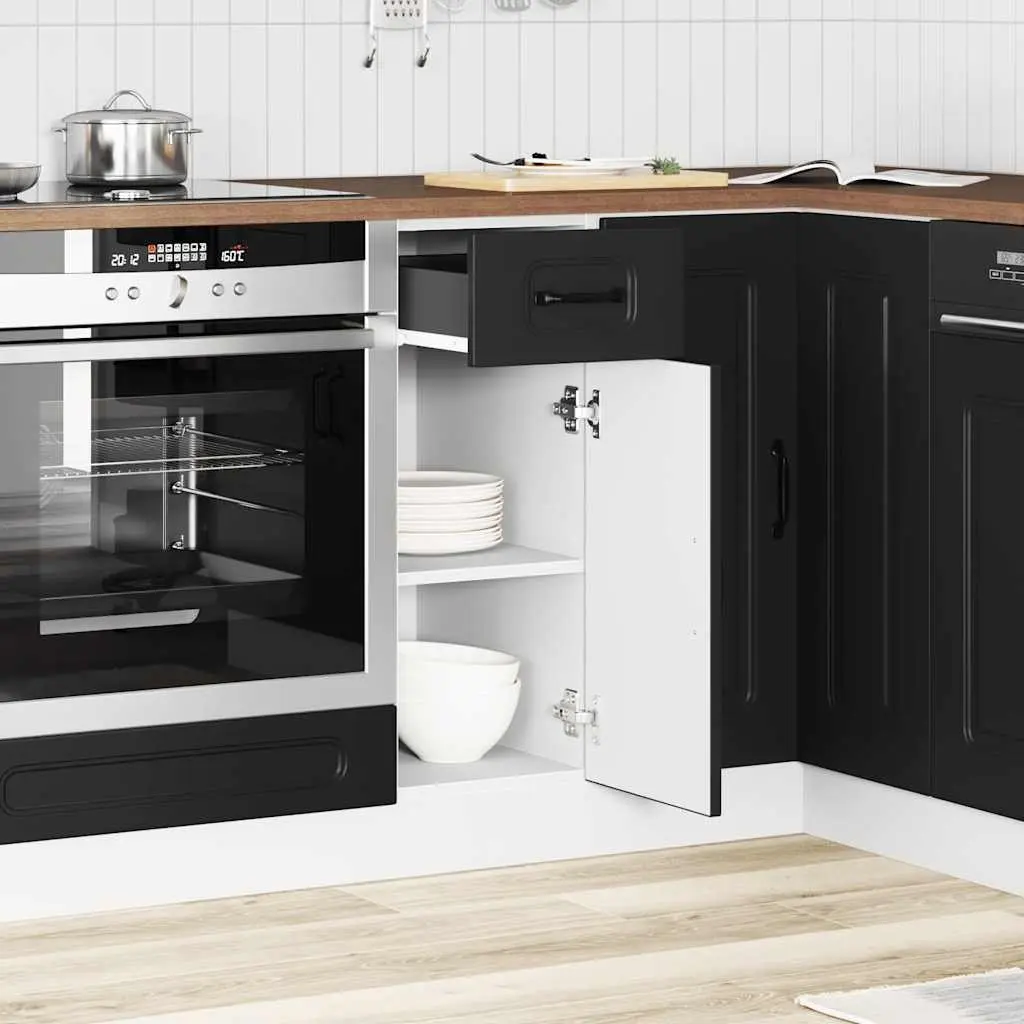 Black Engineered Wood Kitchen Base Cabinet