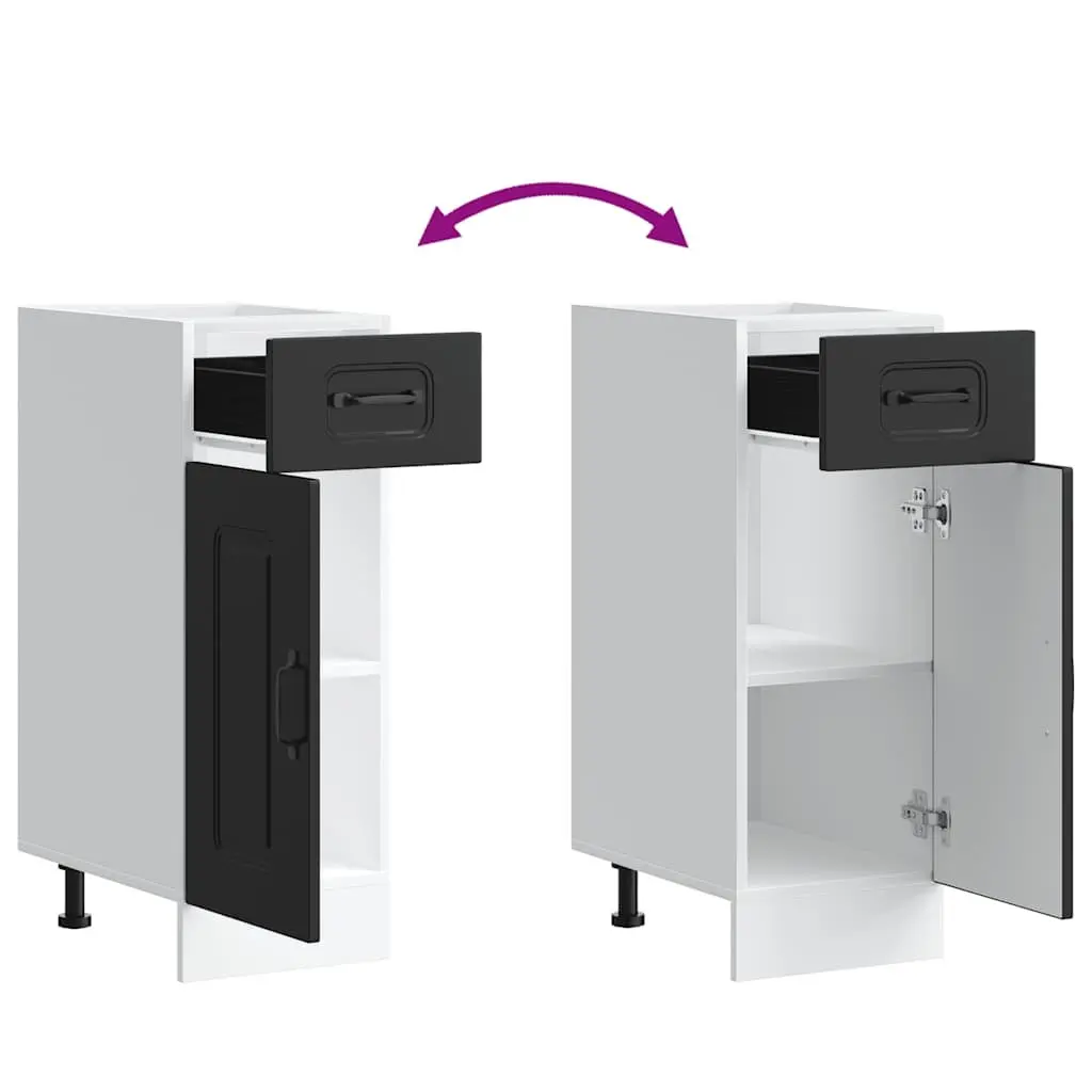 Black Engineered Wood Kitchen Base Cabinet