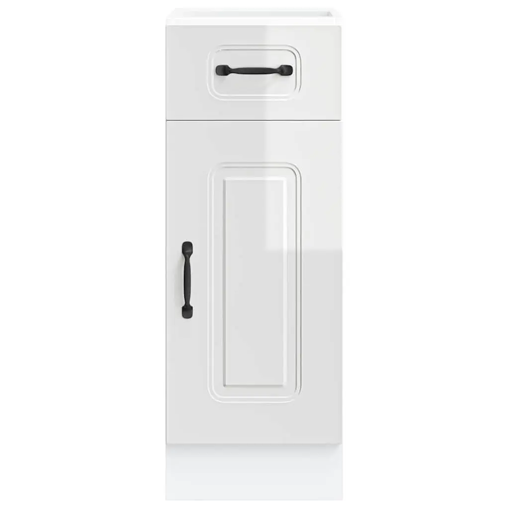 High Gloss White Engineered Wood Kitchen Base Cabinet