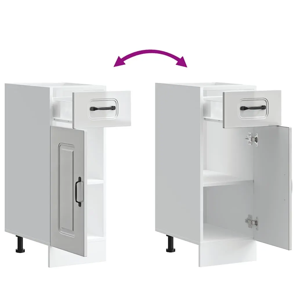 High Gloss White Engineered Wood Kitchen Base Cabinet