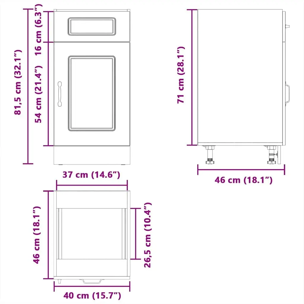 White Kitchen Base Cabinet for Storage