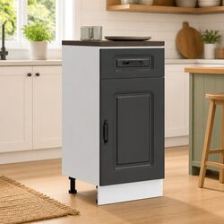 Sturdy Black Engineered Wood Kitchen Base Cabinet