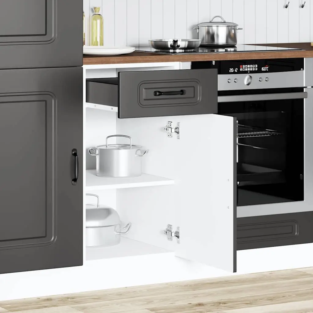Black Engineered Wood Kitchen Base Cabinet