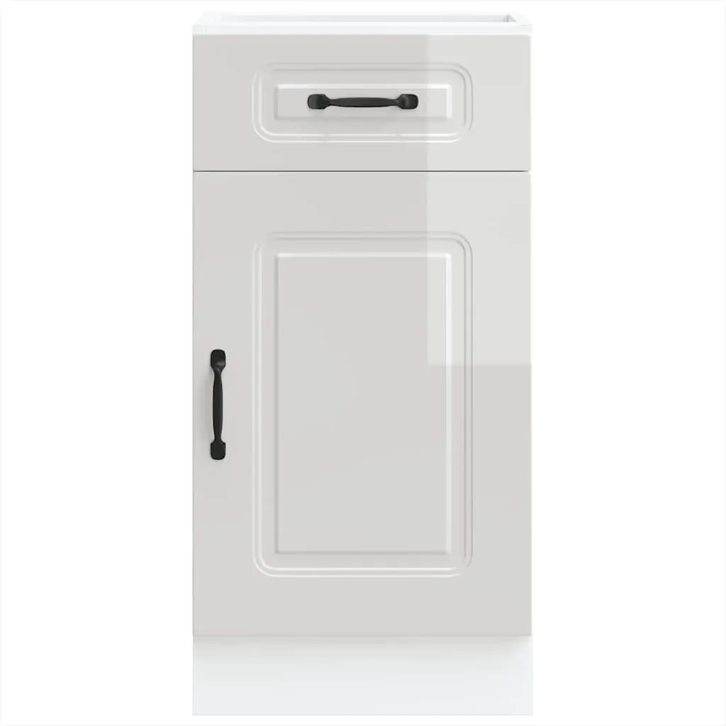 High Gloss White Engineered Wood Kitchen Base Cabinet