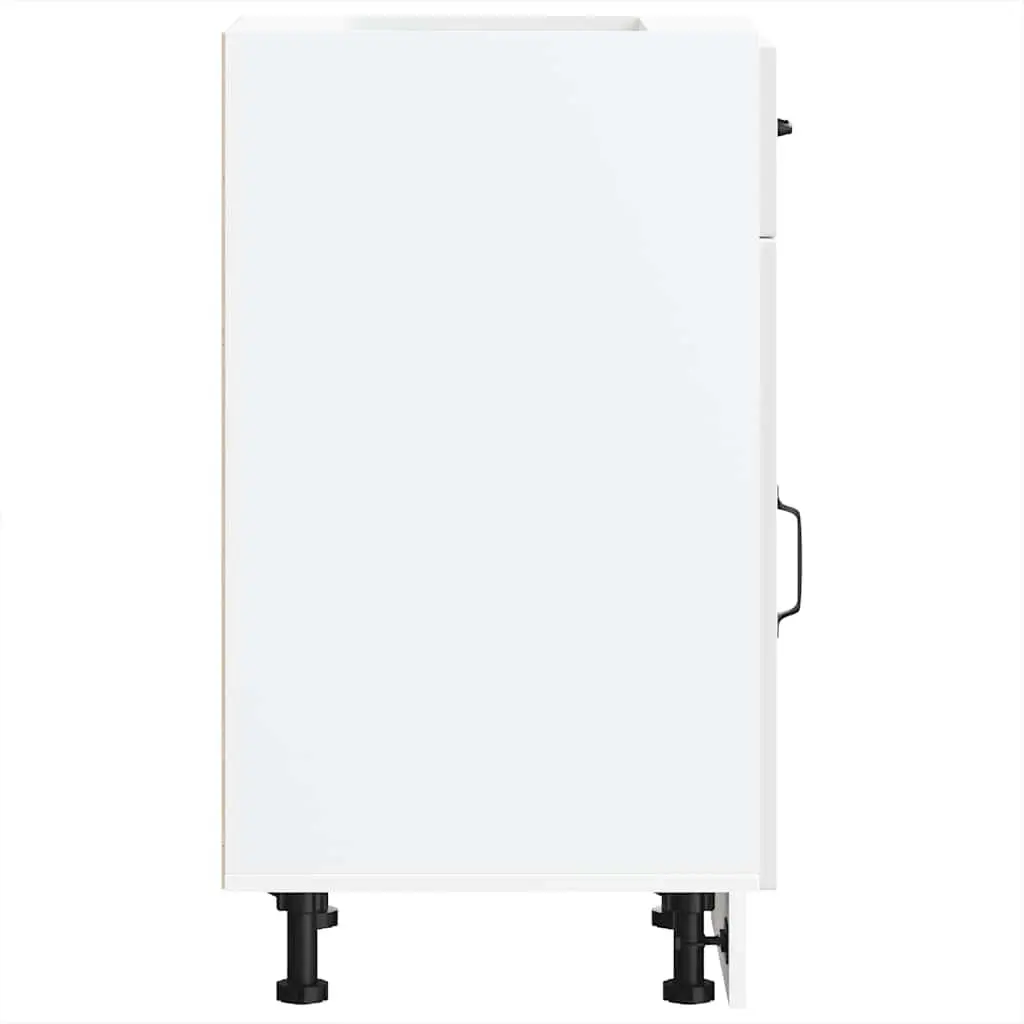 High Gloss White Engineered Wood Kitchen Base Cabinet