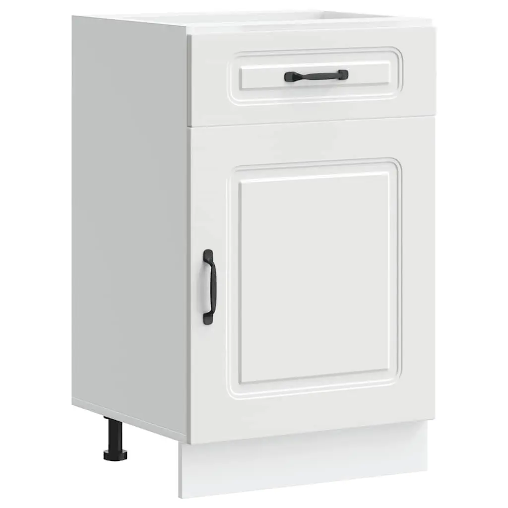 White Kitchen Base Cabinet with Engineered Wood