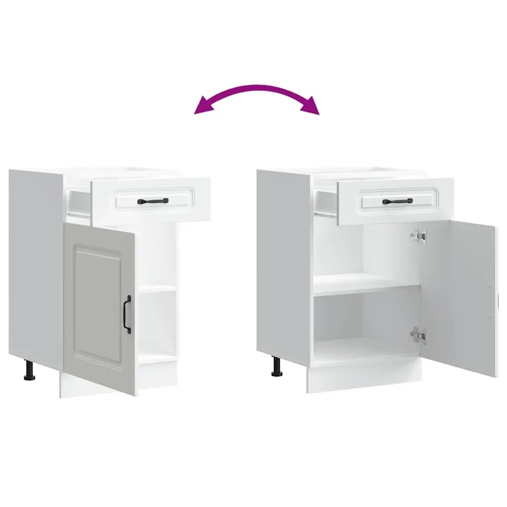 White Kitchen Base Cabinet with Engineered Wood