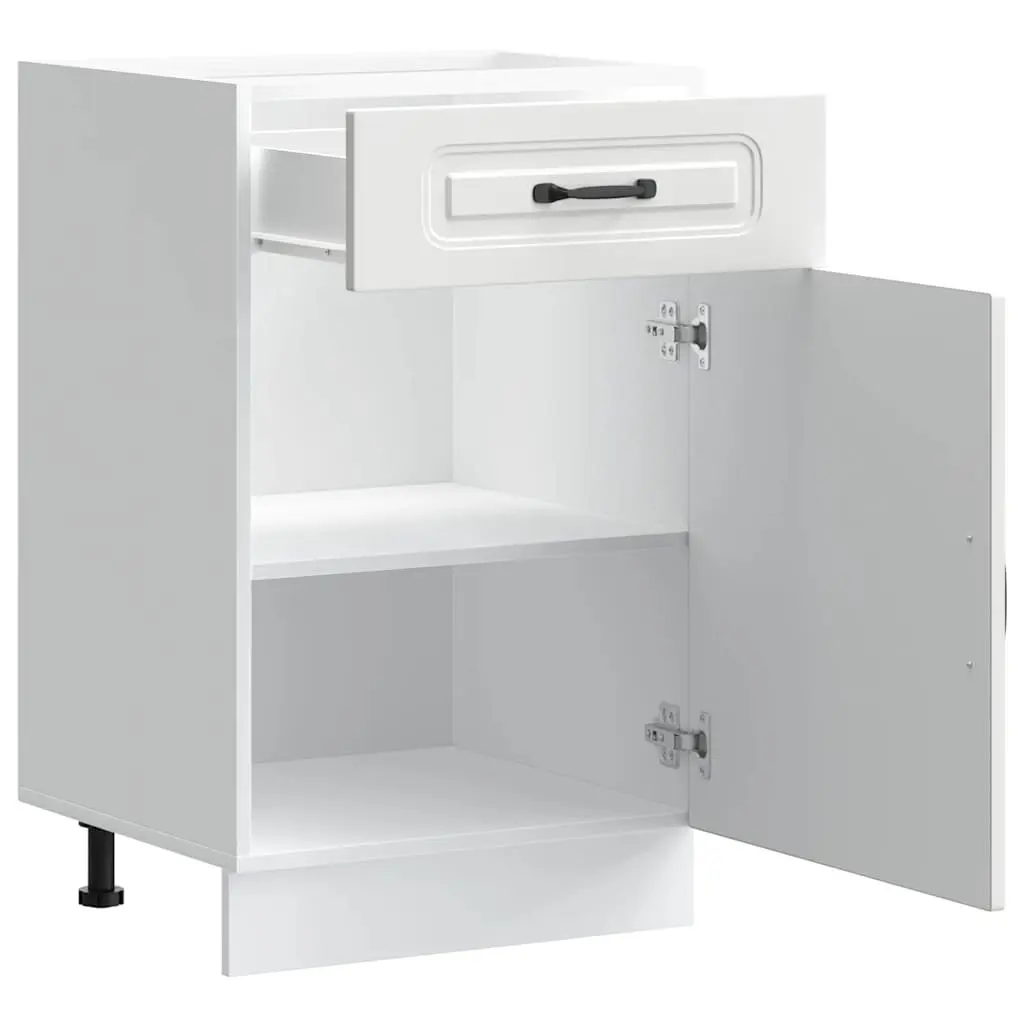 White Kitchen Base Cabinet with Engineered Wood