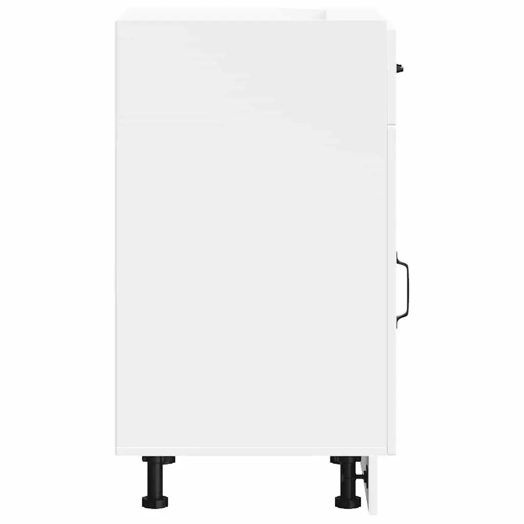 White Kitchen Base Cabinet with Engineered Wood
