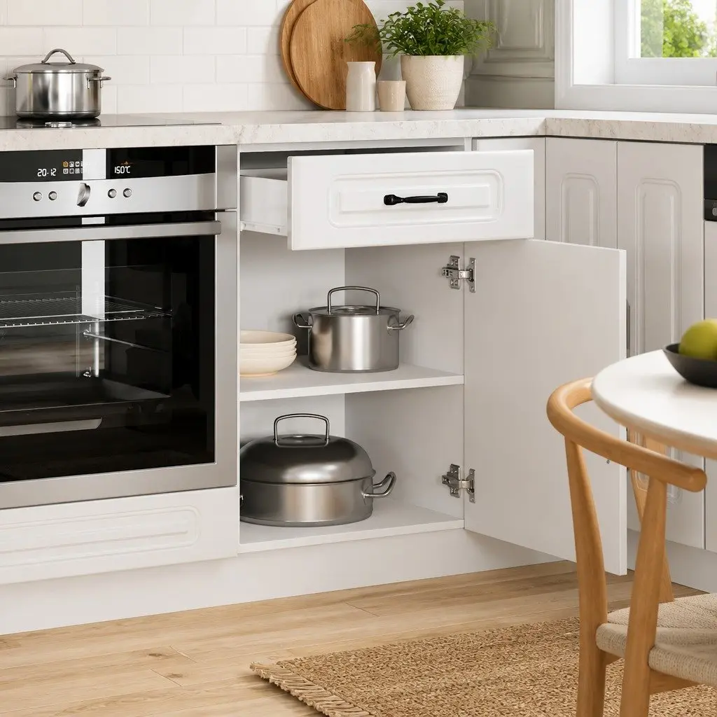 High Gloss White Kitchen Base Cabinet for Storage