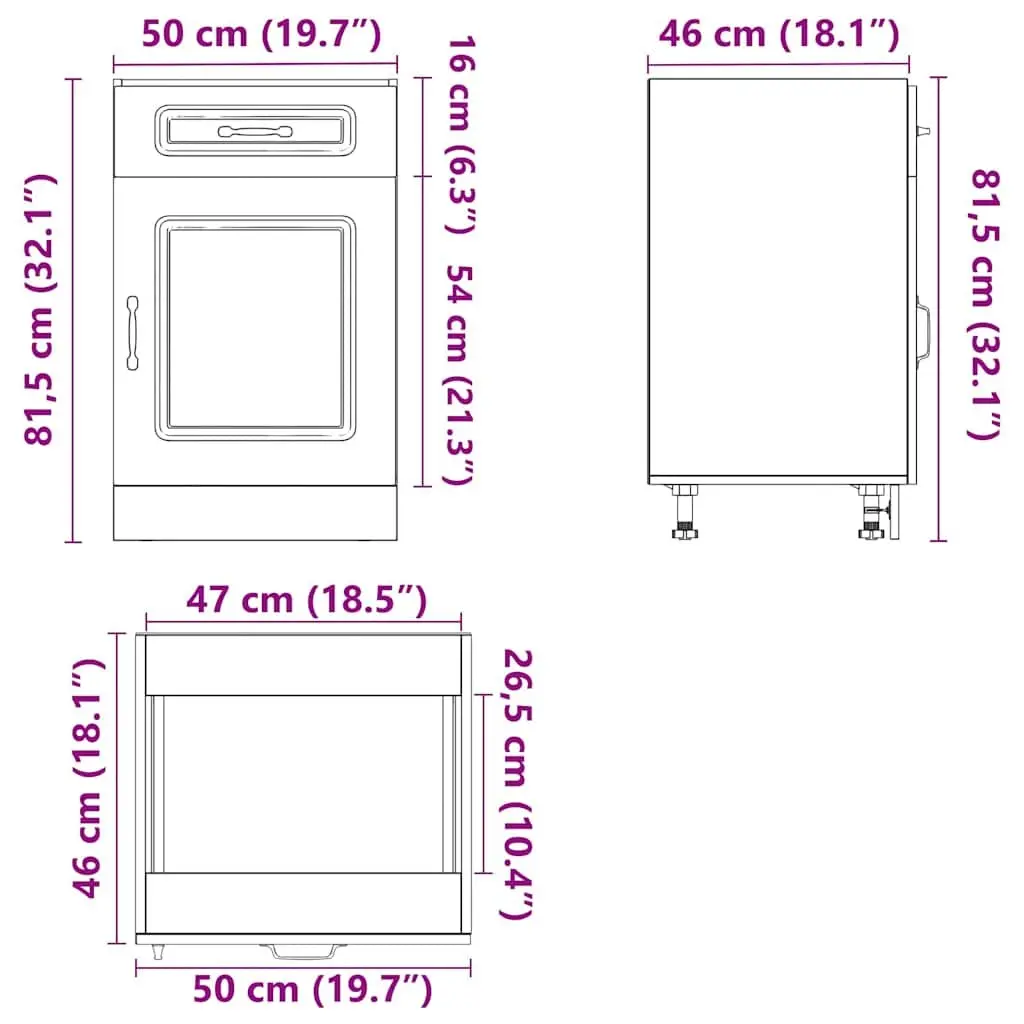 High Gloss White Kitchen Base Cabinet for Storage
