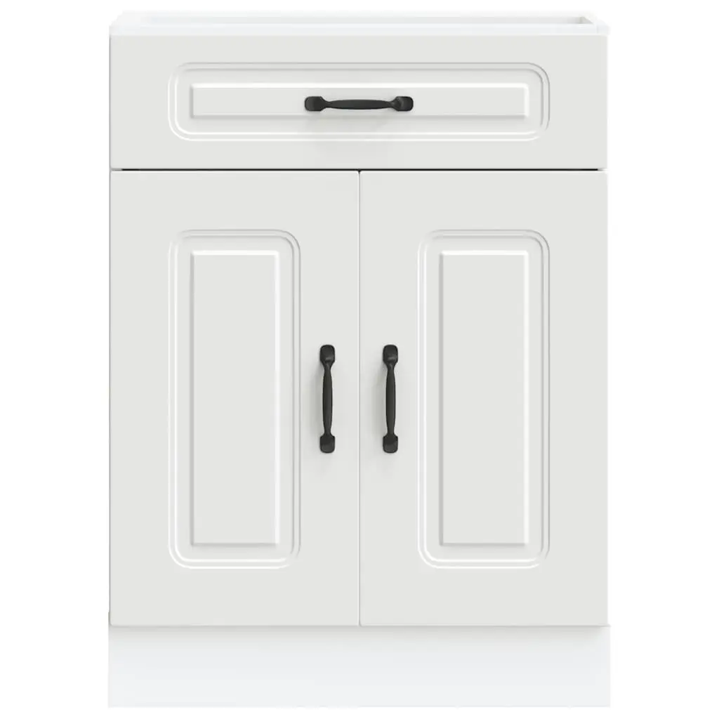 White Engineered Wood Kitchen Base Cabinet