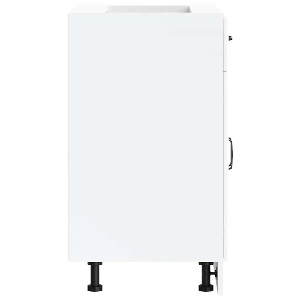 White Engineered Wood Kitchen Base Cabinet