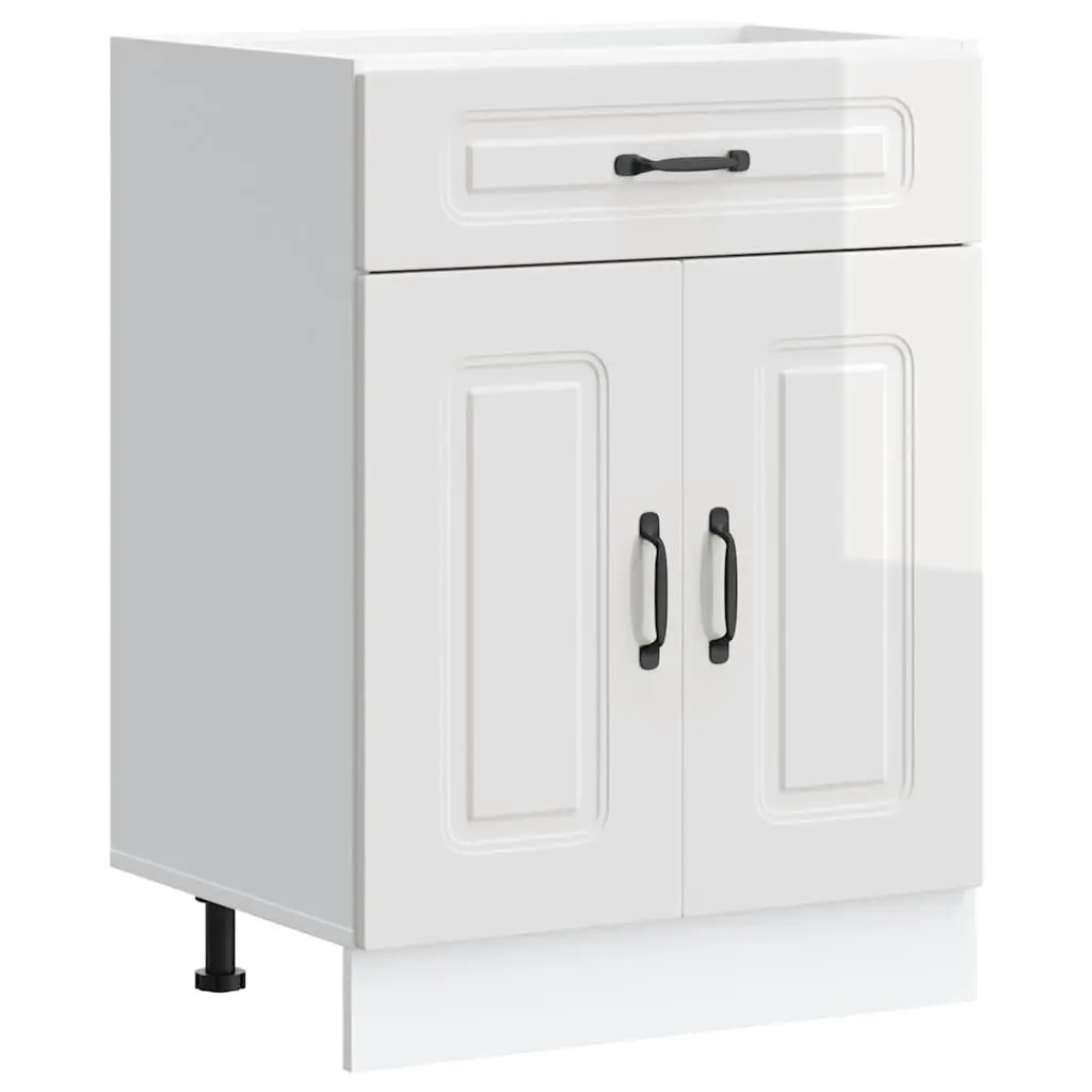 High Gloss White Kitchen Base Cabinet for Durable Storage