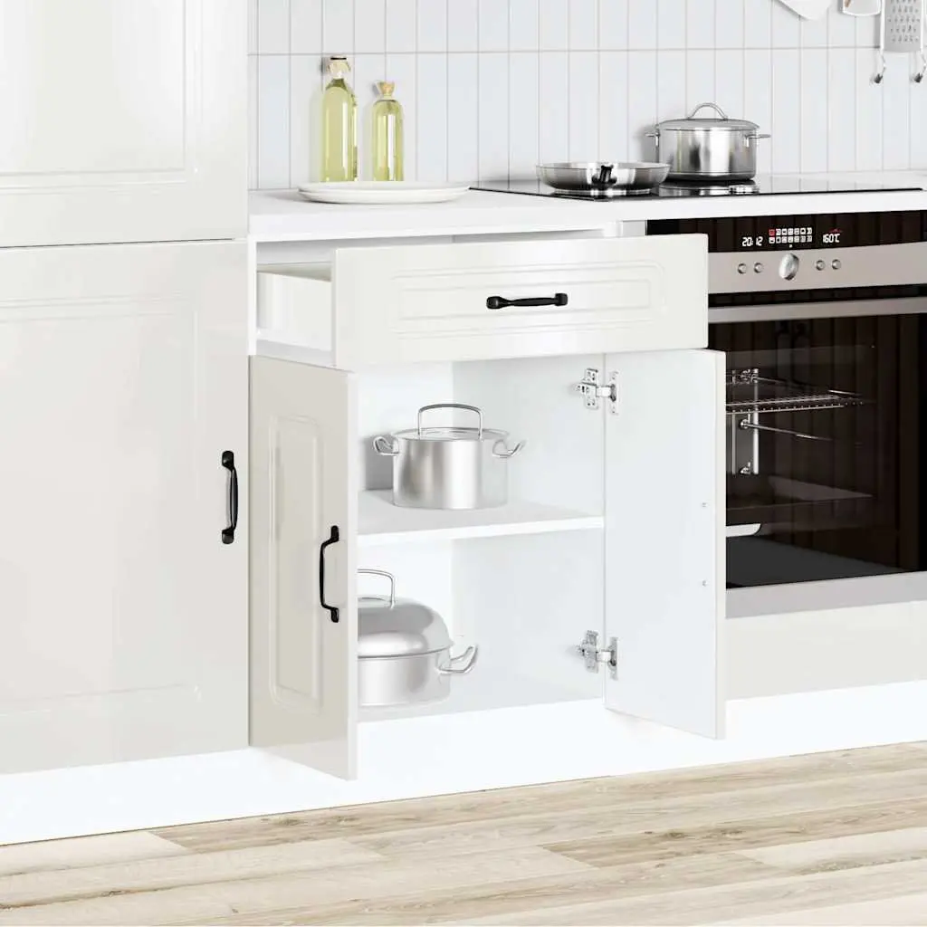 High Gloss White Kitchen Base Cabinet for Durable Storage