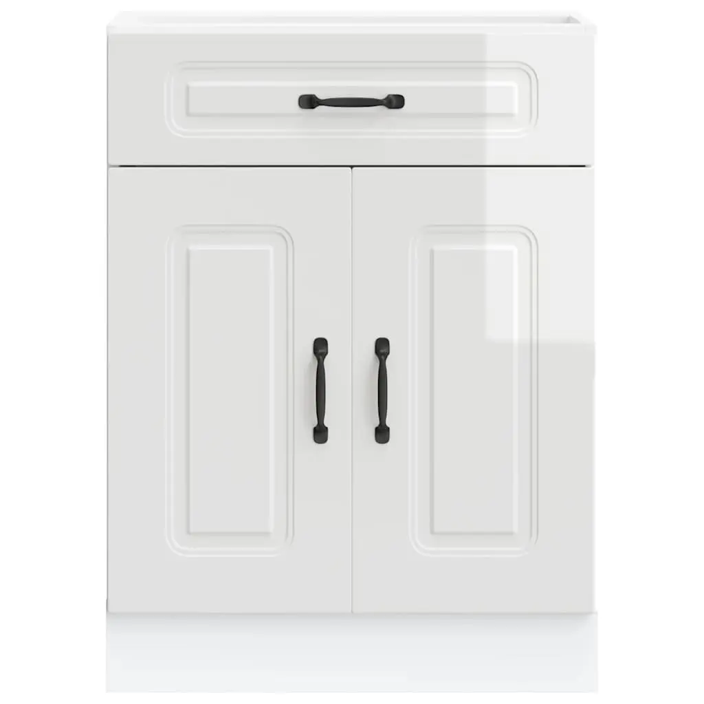 High Gloss White Kitchen Base Cabinet for Durable Storage