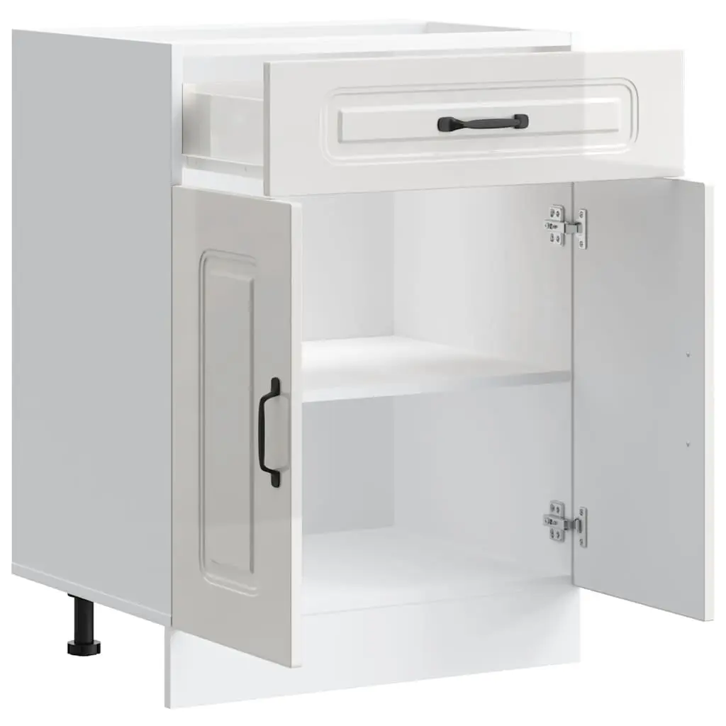 High Gloss White Kitchen Base Cabinet for Durable Storage