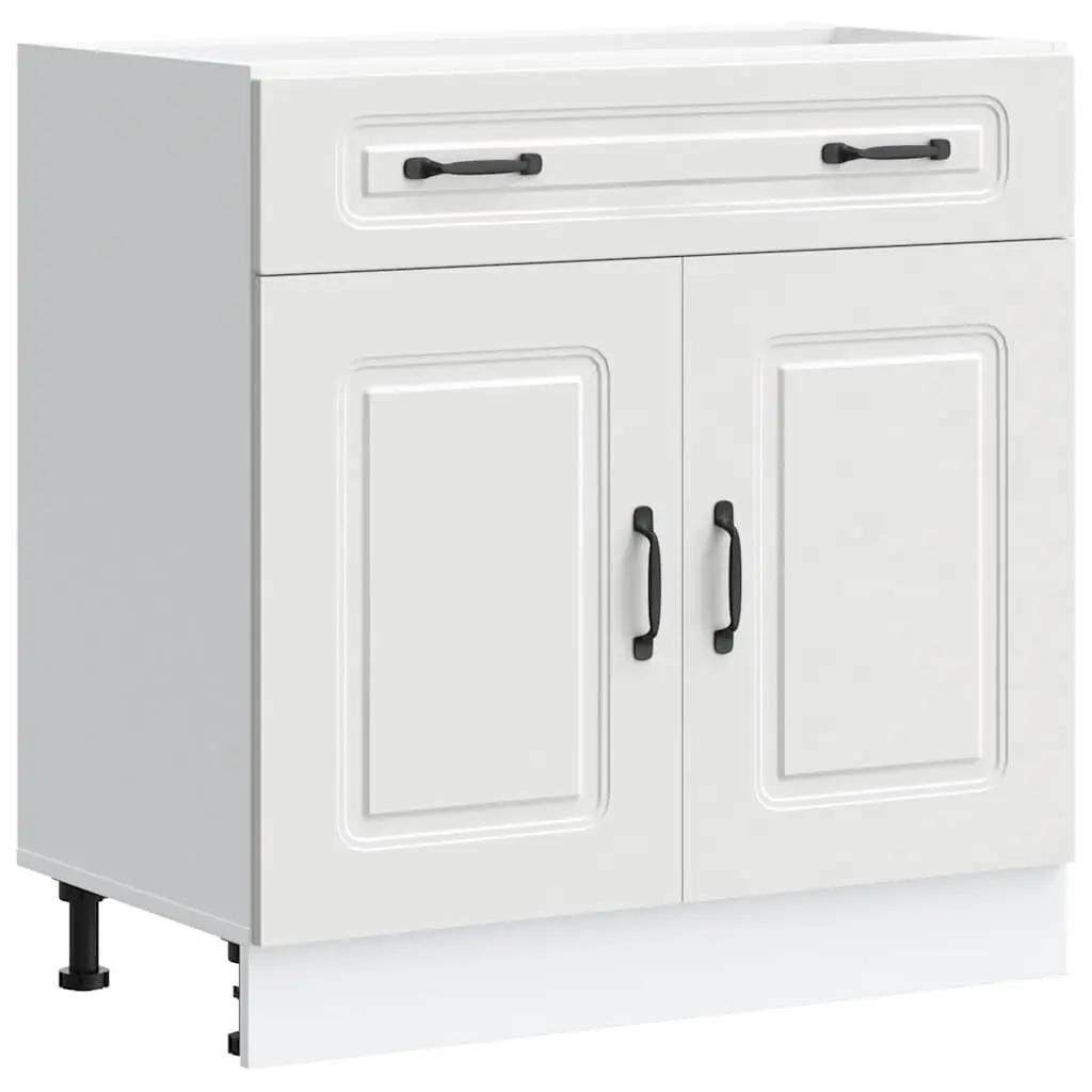 White Kitchen Base Cabinet with Adjustable Feet