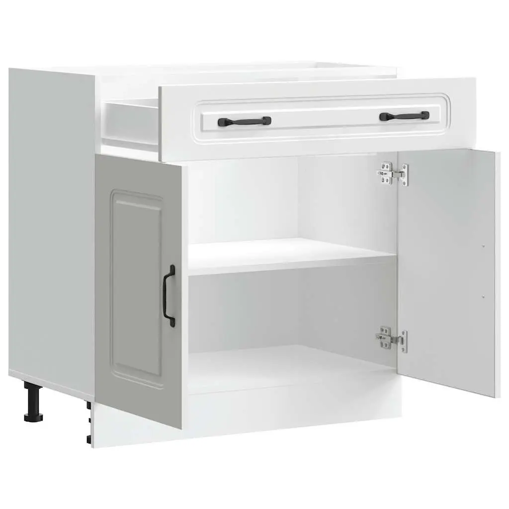 White Kitchen Base Cabinet with Adjustable Feet