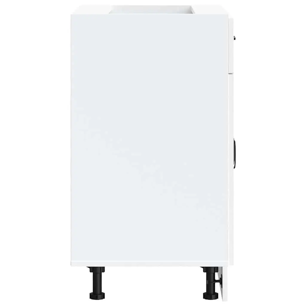 White Kitchen Base Cabinet with Adjustable Feet