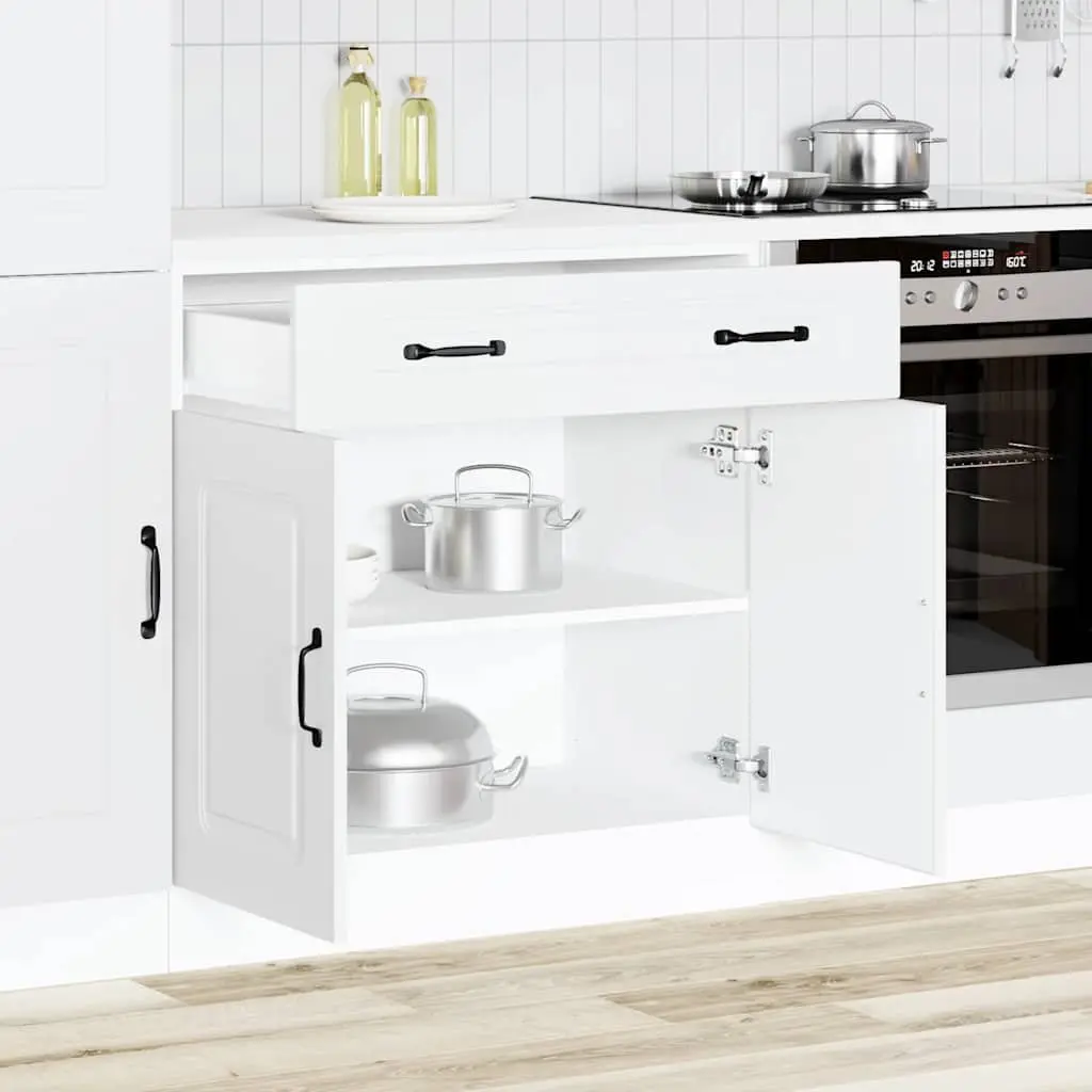 White Kitchen Base Cabinet with Adjustable Feet