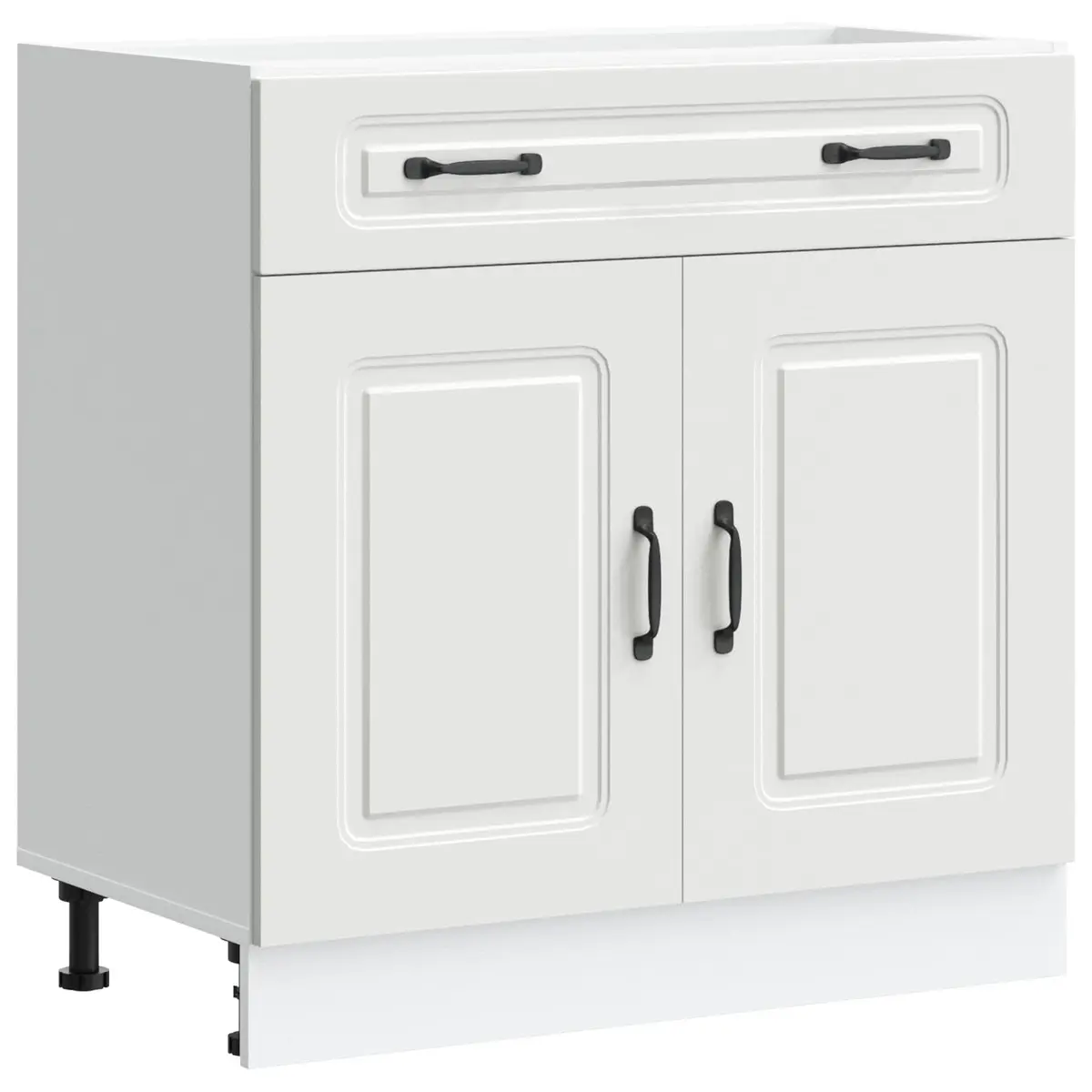 White Kitchen Base Cabinet with Adjustable Feet