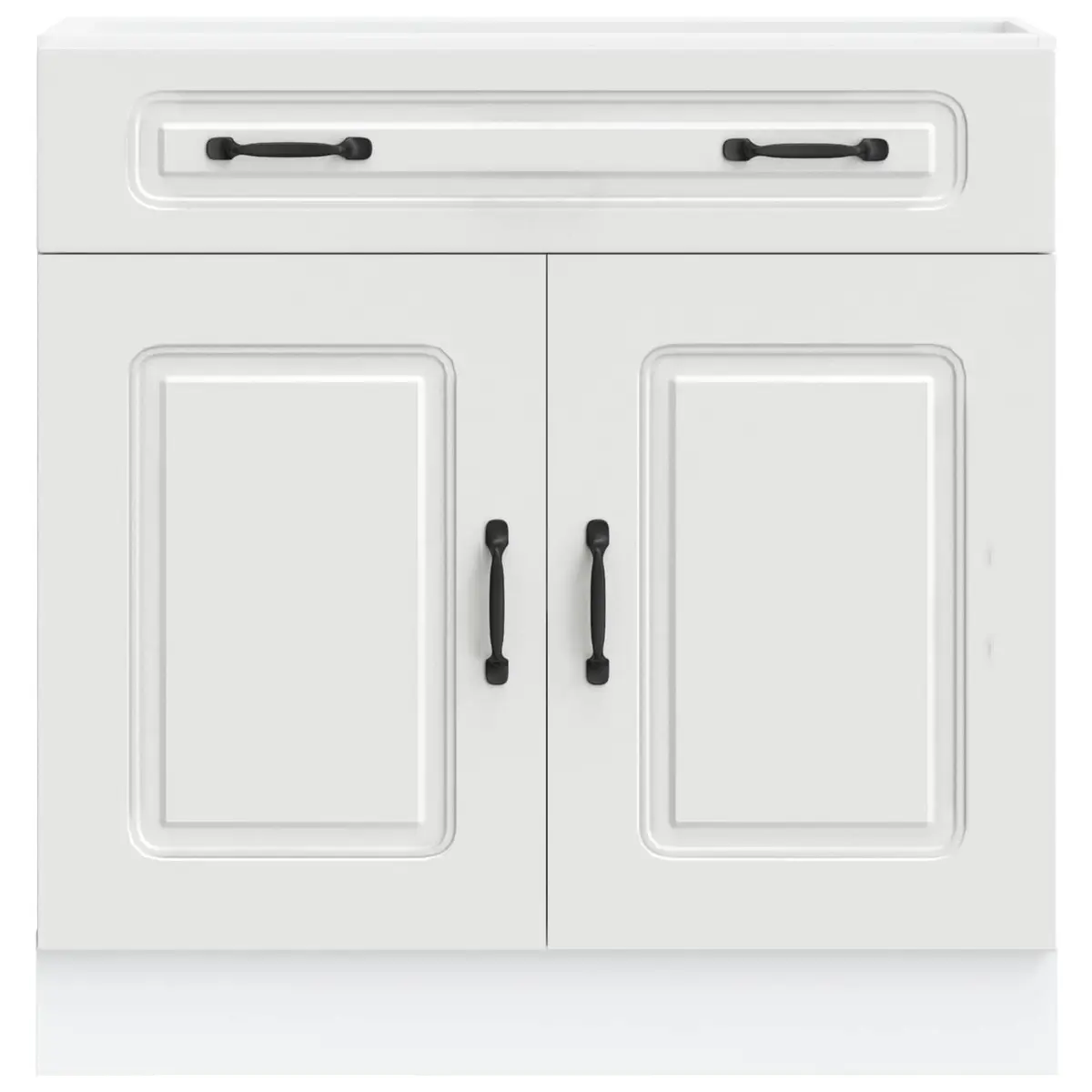 White Kitchen Base Cabinet with Adjustable Feet