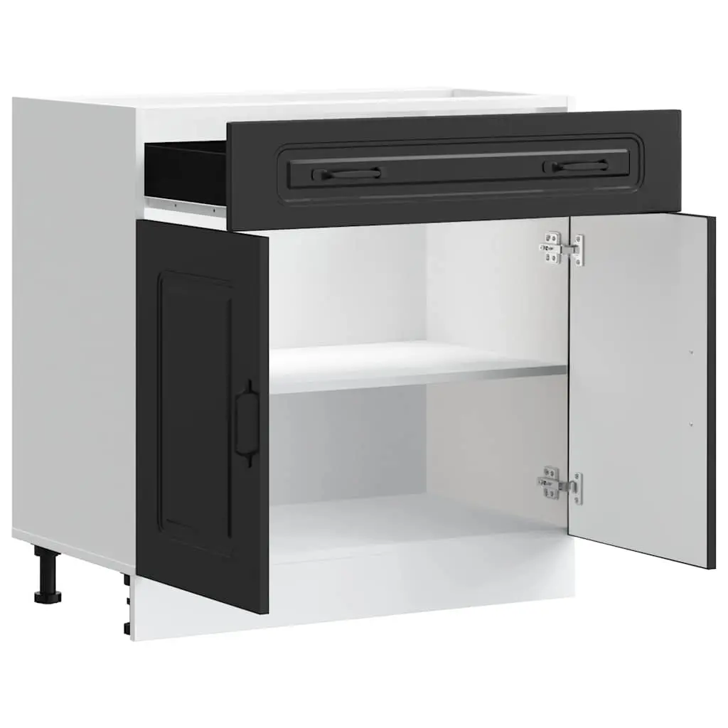 Black Engineered Wood Kitchen Base Cabinet